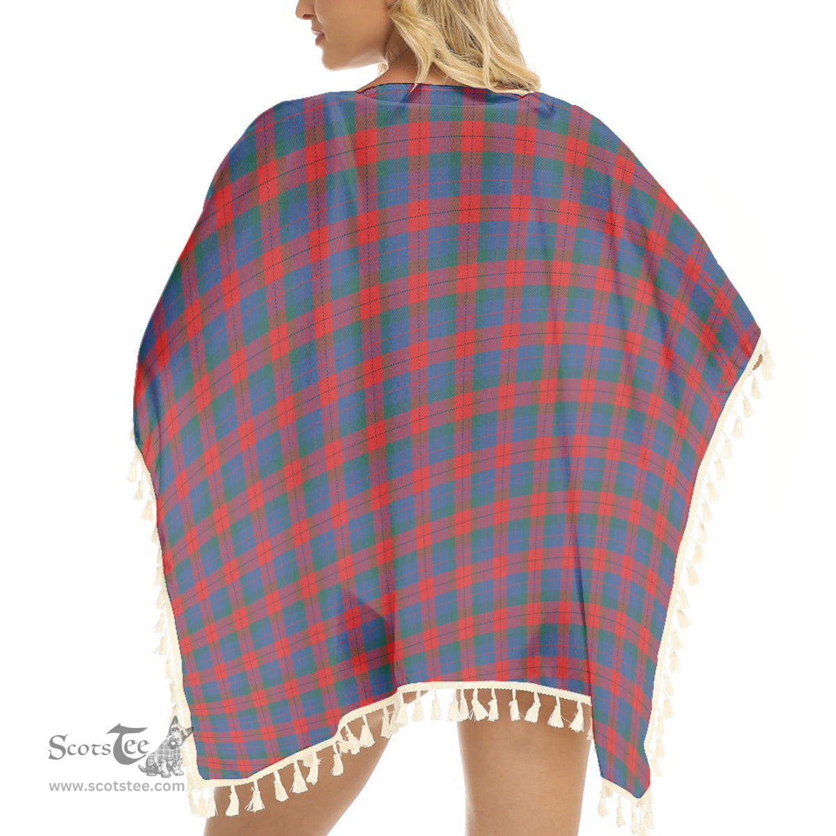 ScotsTee Shop Scottish Skene of Cromar Modern Tartan Square Fringed Shawl