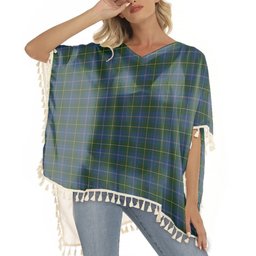 ScotsTee Shop Scottish Johnston Diana Hunting Tartan Square Fringed Shawl