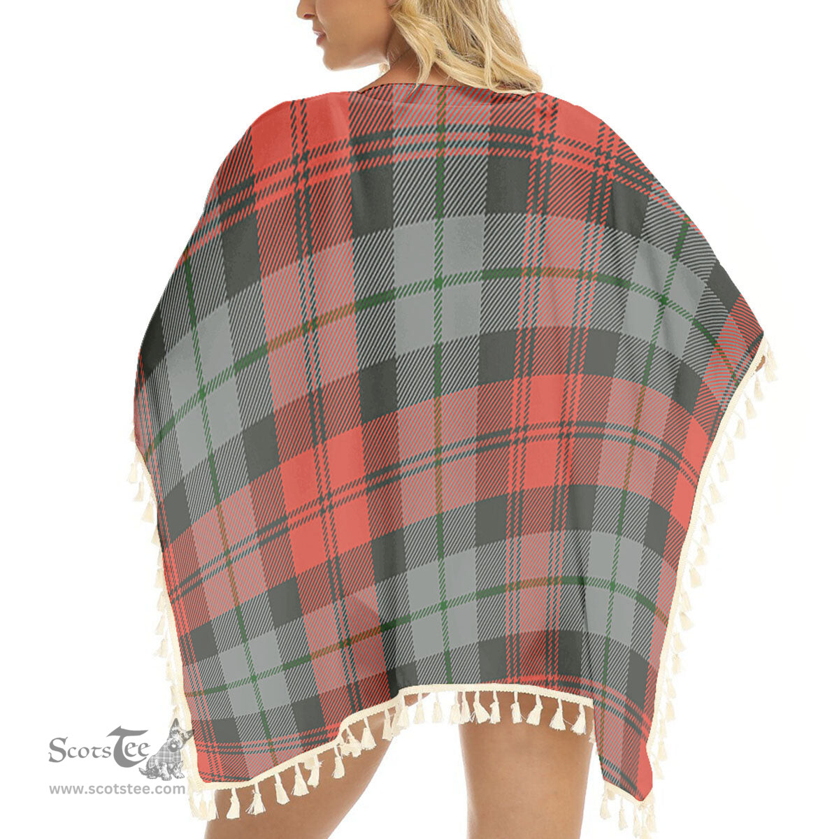 ScotsTee Shop Scottish MacLachlan Weathered Tartan Square Fringed Shawl