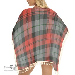 ScotsTee Shop Scottish MacLachlan Weathered Tartan Square Fringed Shawl