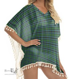 ScotsTee Shop Scottish Hunter of Peebleshire Ancient Tartan Square Fringed Shawl