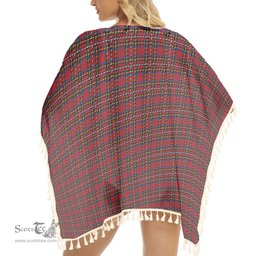 ScotsTee Shop Scottish Stewart Royal 1988 M&S Tartan Square Fringed Shawl