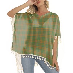 ScotsTee Shop Scottish McAlister of Glenbarr Hunting Modern Tartan Square Fringed Shawl