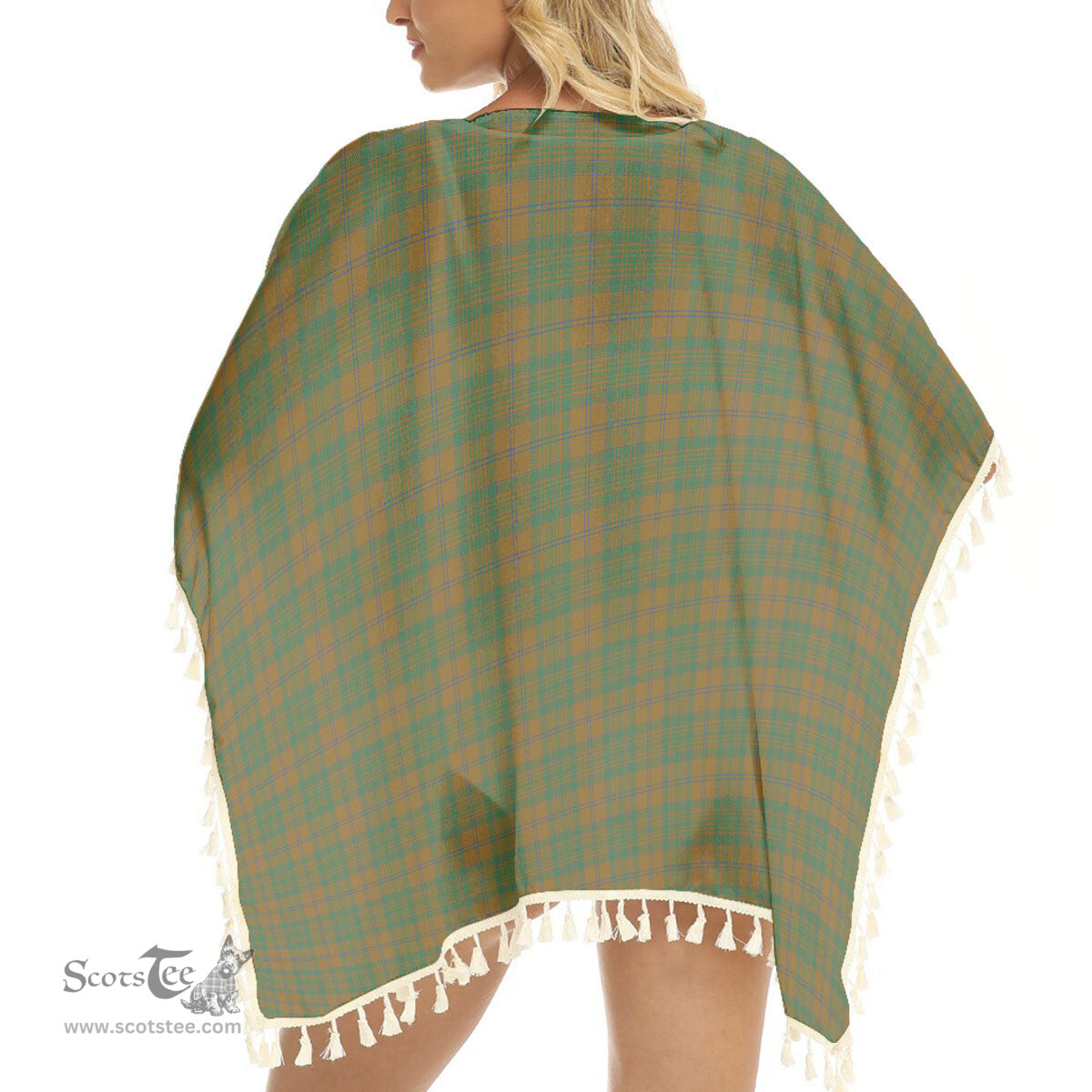 ScotsTee Shop Scottish McAlister of Glenbarr Hunting Modern Tartan Square Fringed Shawl