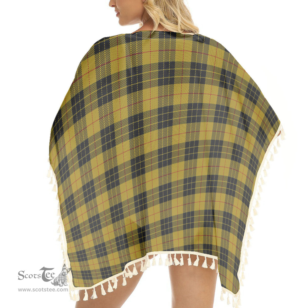 ScotsTee Shop Scottish MacLeod of Lewis Ancient Tartan Square Fringed Shawl
