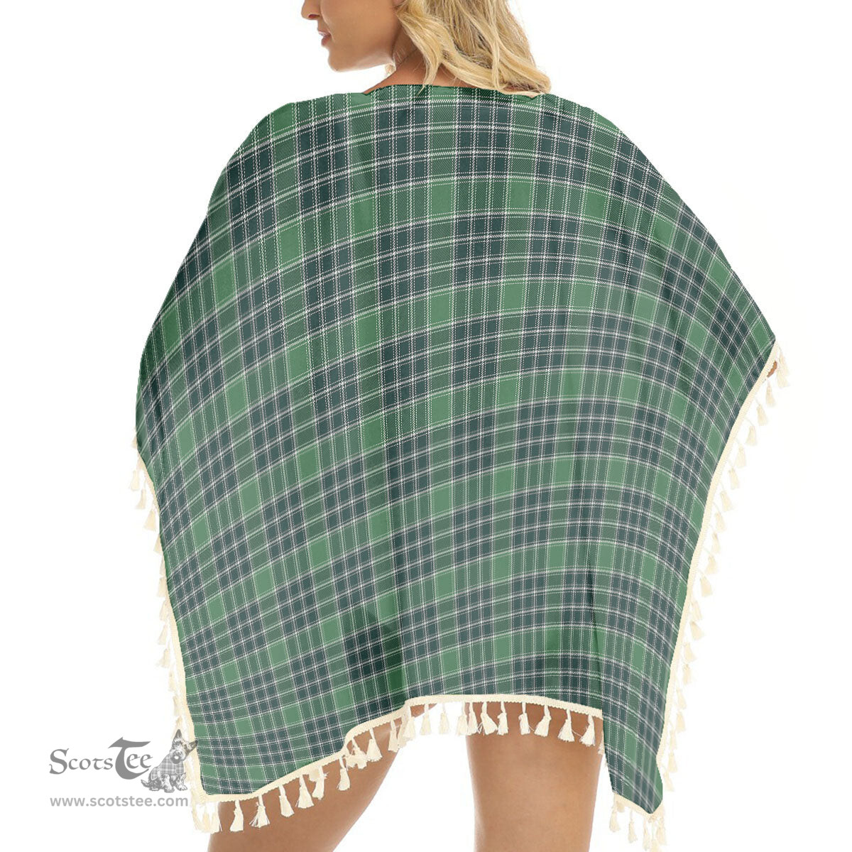 ScotsTee Shop Scottish McDonald Lord of the Isles Hunting Modern Tartan Square Fringed Shawl