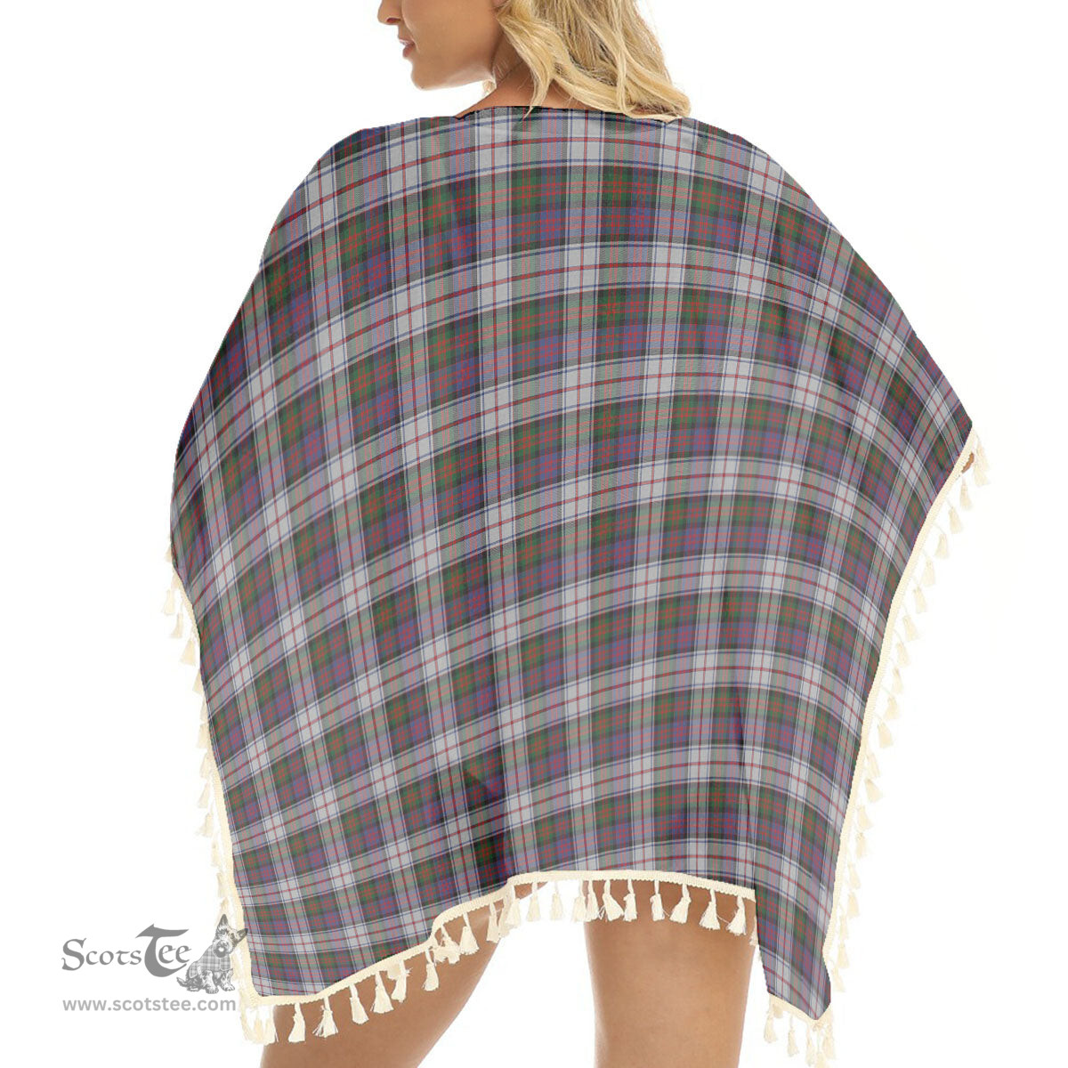ScotsTee Shop Scottish MacDonald Dress Modern Tartan Square Fringed Shawl