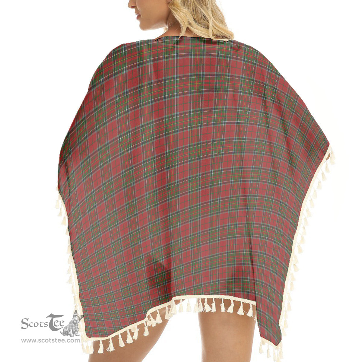 ScotsTee Shop Scottish Stewart of Galloway Wilsons’ Tartan Square Fringed Shawl