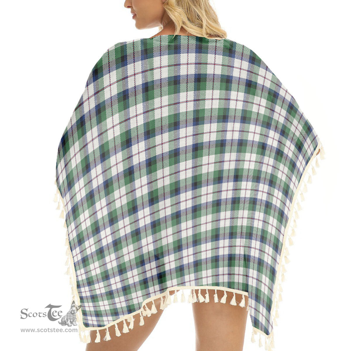 ScotsTee Shop Scottish MacNachten Dress Modern Tartan Square Fringed Shawl