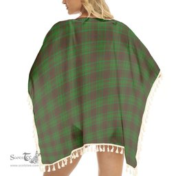 ScotsTee Shop Scottish MacAlister of Glenbarr Hunting Tartan Square Fringed Shawl