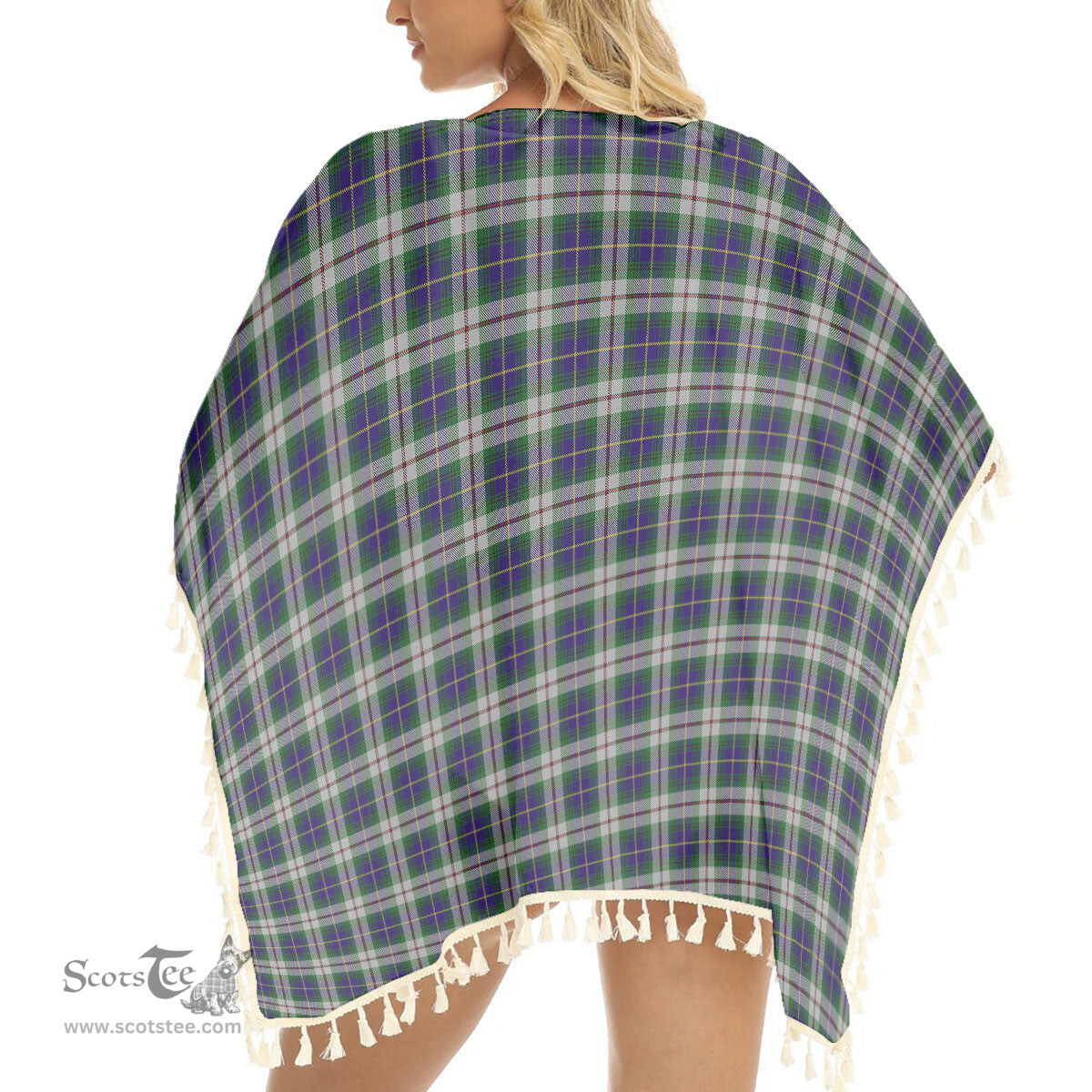 ScotsTee Shop Scottish MacLeod Of Californian Tartan Square Fringed Shawl