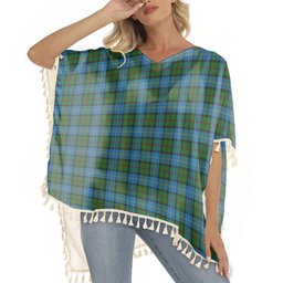 ScotsTee Shop Scottish MacLeod of Assynt Tartan Square Fringed Shawl