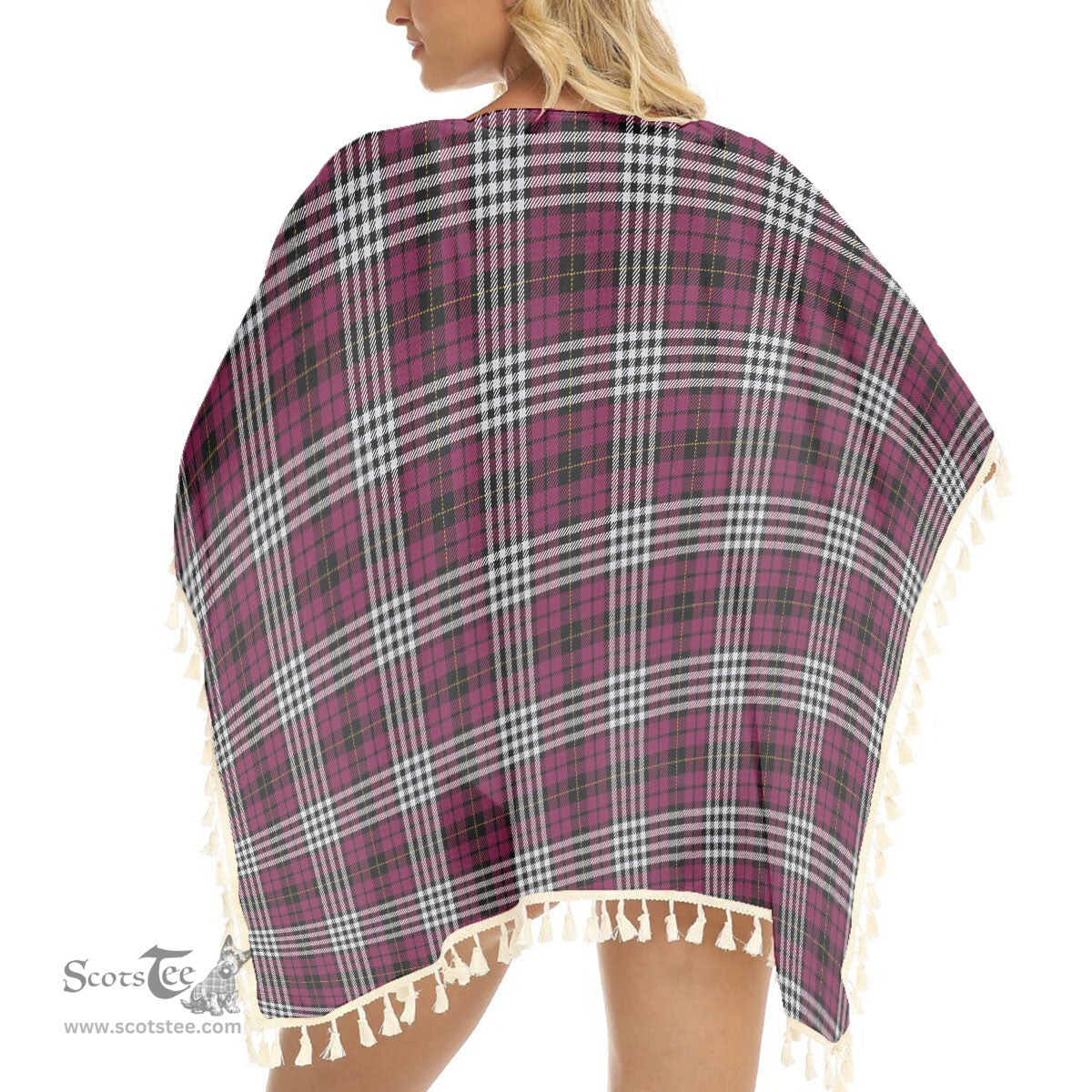 ScotsTee Shop Scottish Little of Morton Rigg Modern Tartan Square Fringed Shawl