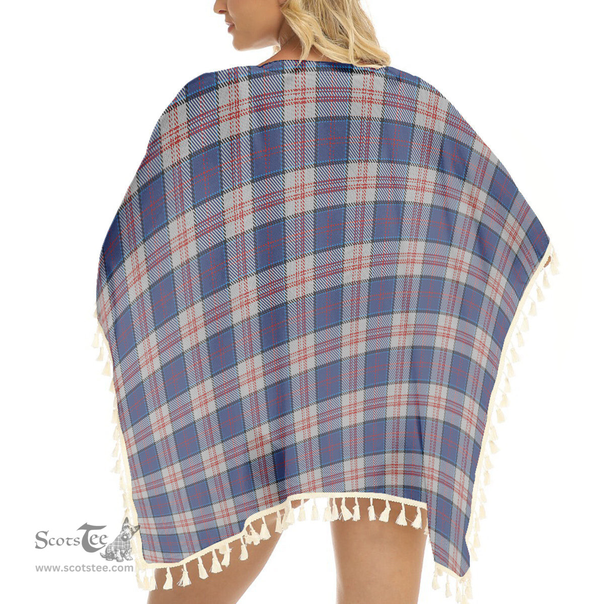 ScotsTee Shop Scottish Stewart of Appin Hunting Dress Tartan Square Fringed Shawl
