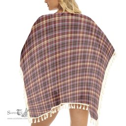 ScotsTee Shop Scottish MacKay of Strathnaver Modern Tartan Square Fringed Shawl