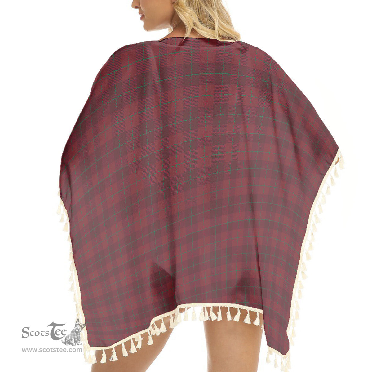 ScotsTee Shop Scottish Stirling of Keir Tartan Square Fringed Shawl