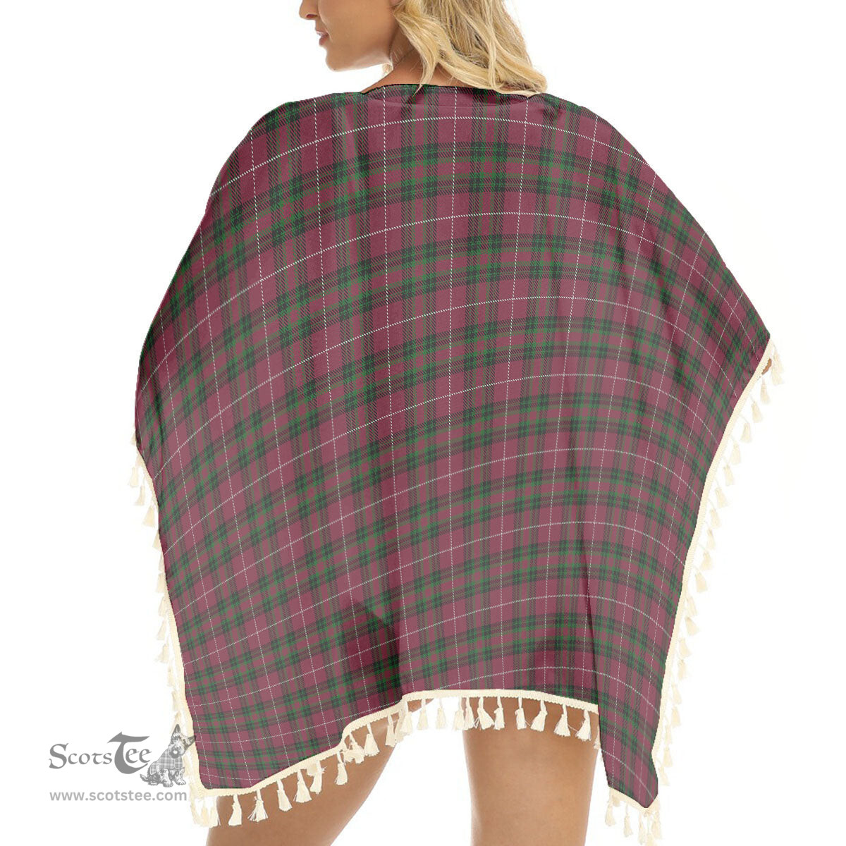 ScotsTee Shop Scottish Hunter of Bute Tartan Square Fringed Shawl