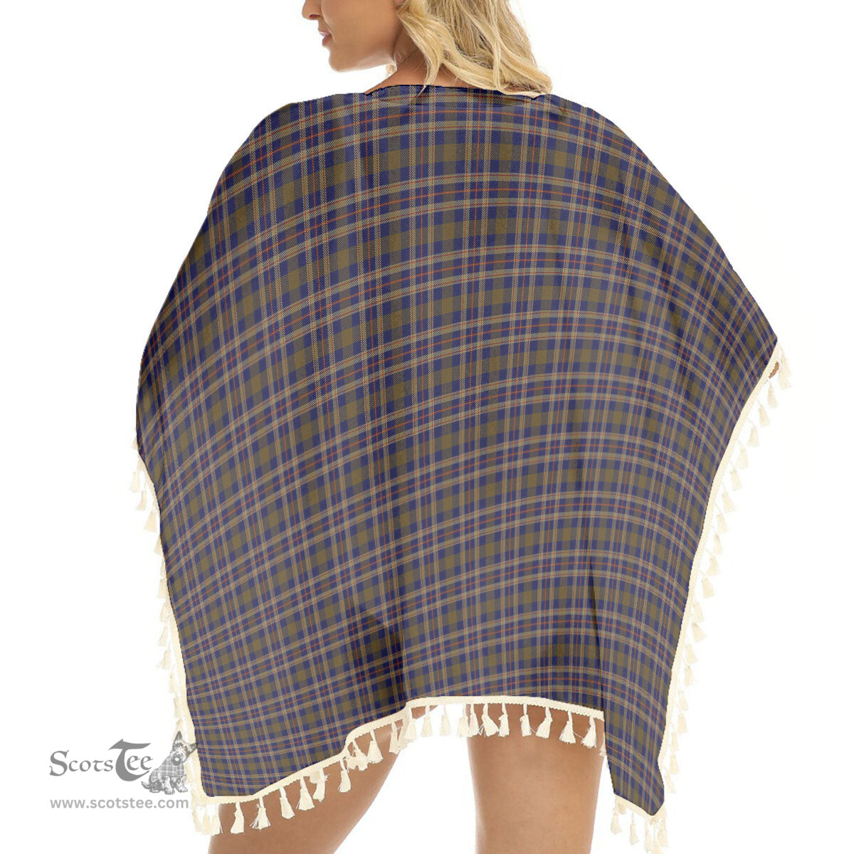 ScotsTee Shop Scottish Rutherford Simon Travis Alan Hunting Tartan Square Fringed Shawl