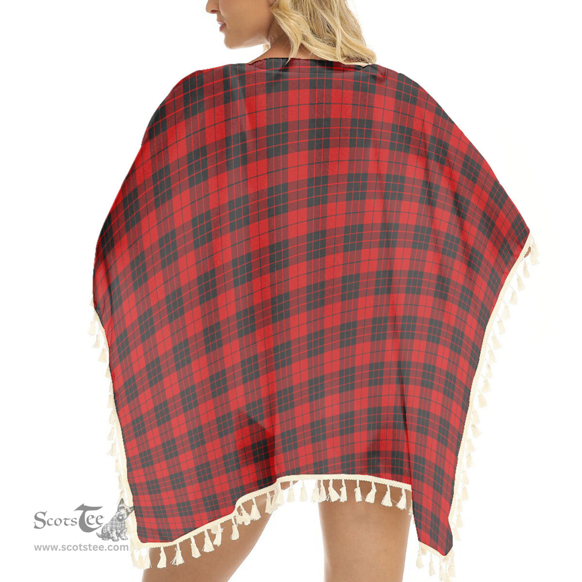 ScotsTee Shop Scottish MacLeod of Raasay SC Tartan Square Fringed Shawl