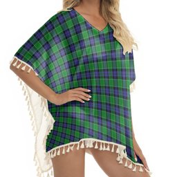 ScotsTee Shop Scottish Graham of Menteith Modern Tartan Square Fringed Shawl