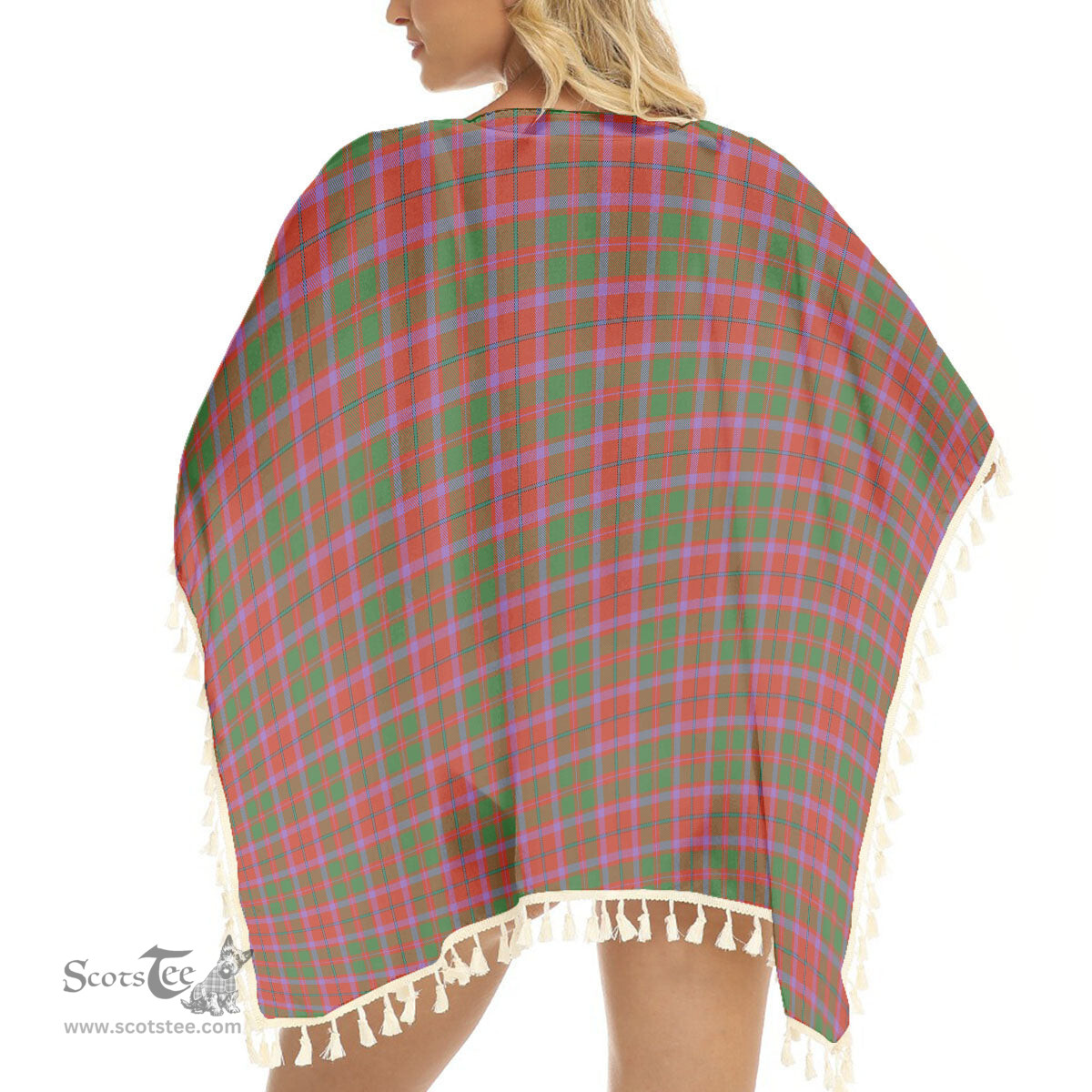 ScotsTee Shop Scottish Shaw of Tordarroch Ancient Tartan Square Fringed Shawl
