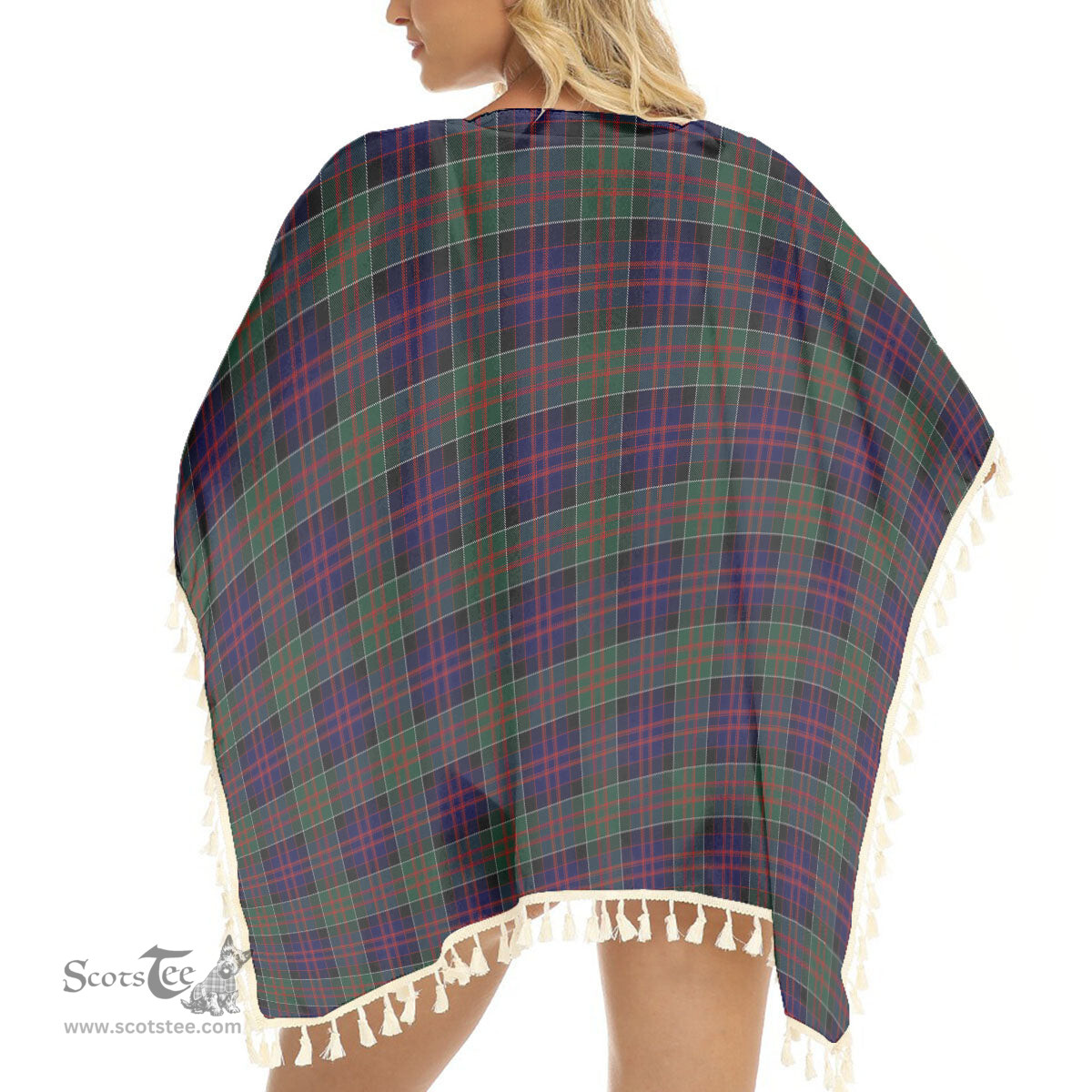 ScotsTee Shop Scottish MacDonald of Clan Ranald Tartan Square Fringed Shawl
