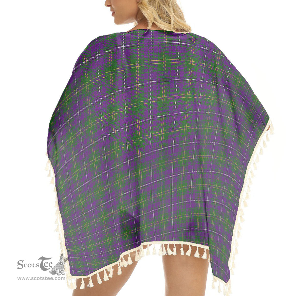 ScotsTee Shop Scottish Hay of Megginch Tartan Square Fringed Shawl