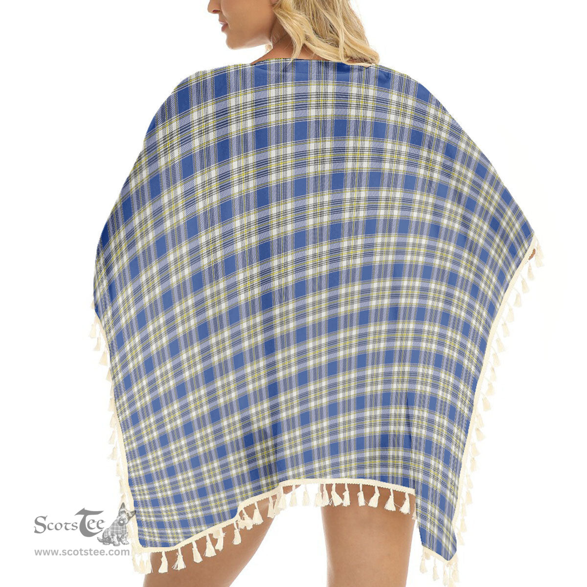 ScotsTee Shop Scottish Livingstone Dress Modern Tartan Square Fringed Shawl