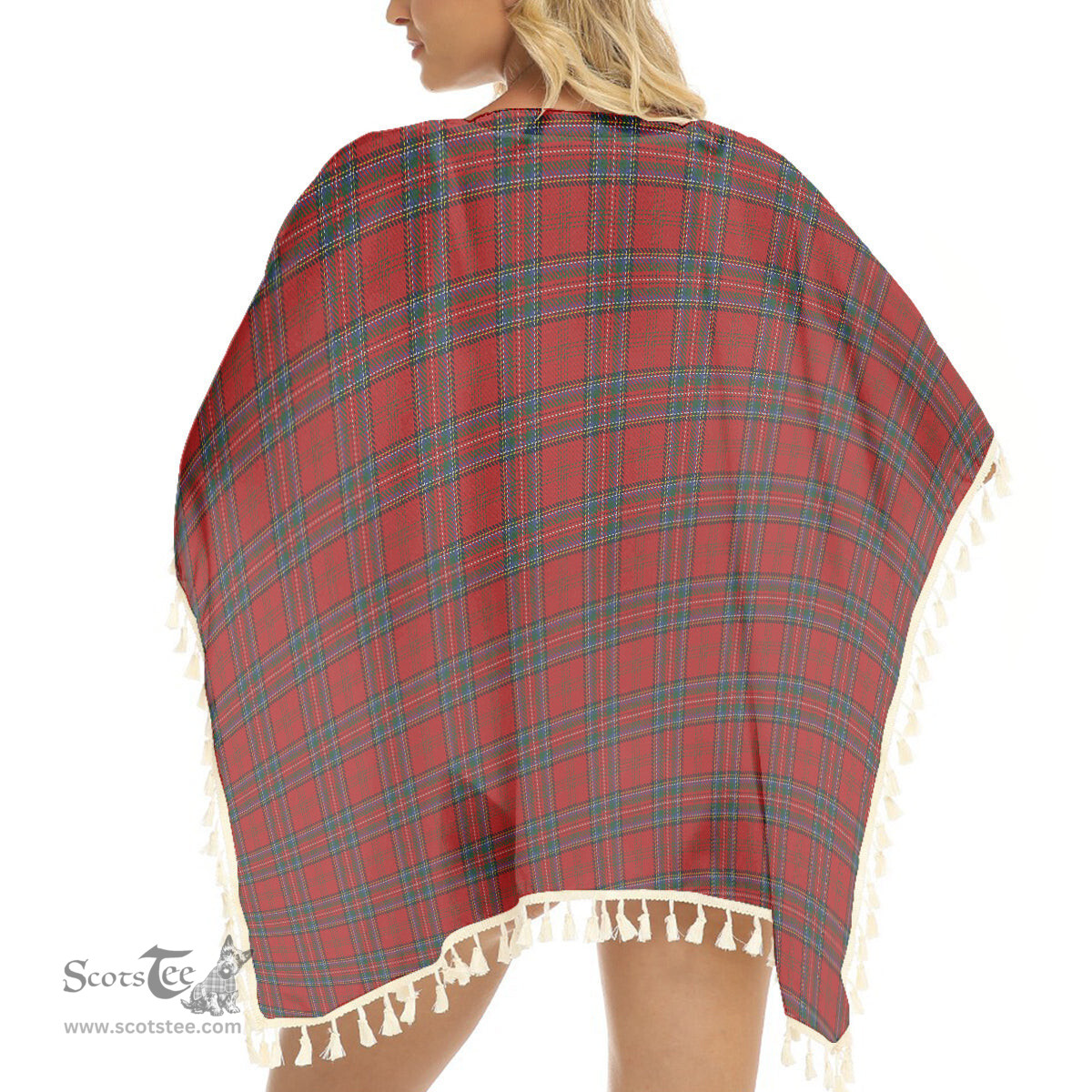 ScotsTee Shop Scottish Stewart of Appin VS Tartan Square Fringed Shawl
