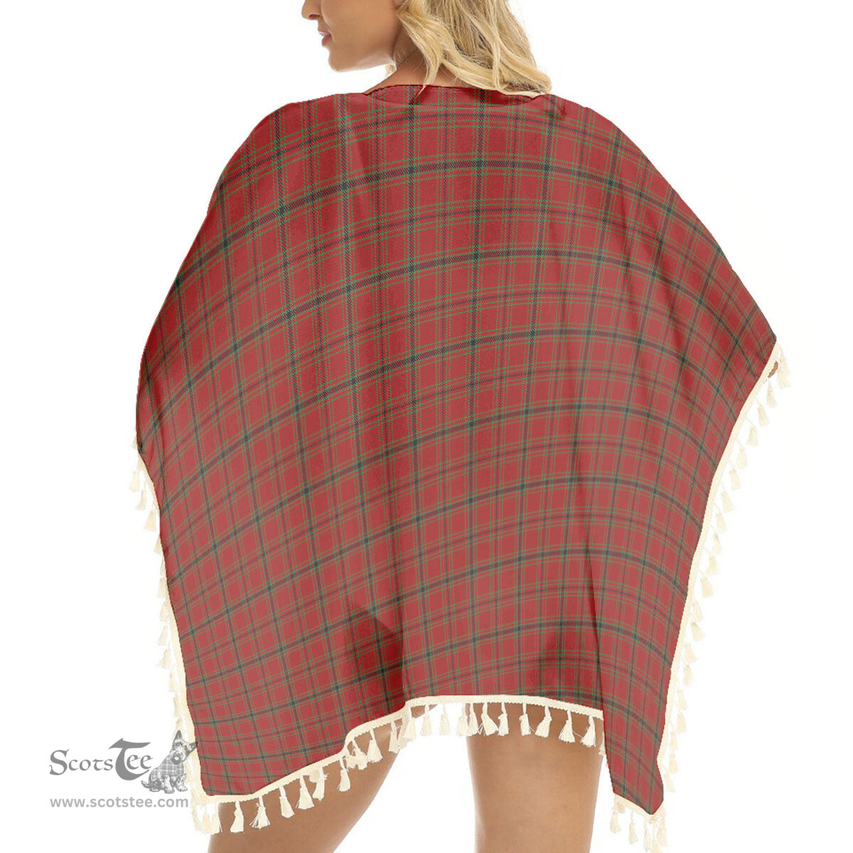 ScotsTee Shop Scottish MacDonald of Belfinlay Tartan Square Fringed Shawl