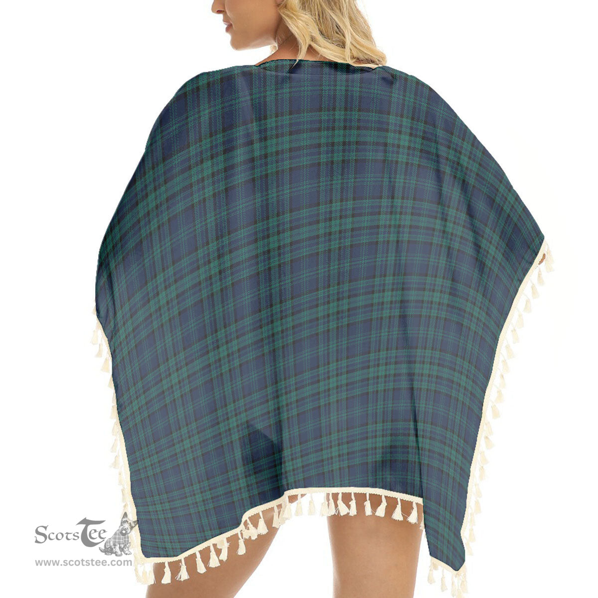 ScotsTee Shop Scottish Matheson Hunting Modern Tartan Square Fringed Shawl