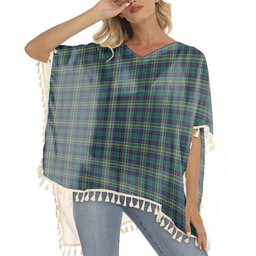 ScotsTee Shop Scottish Hunter of Hunterston Modern Tartan Square Fringed Shawl