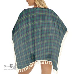 ScotsTee Shop Scottish Hunter of Hunterston Modern Tartan Square Fringed Shawl