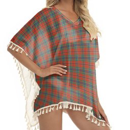 ScotsTee Shop Scottish MacLean of Duart Ancient Tartan Square Fringed Shawl