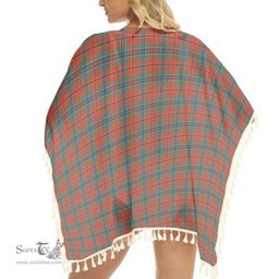 ScotsTee Shop Scottish MacLean of Duart Ancient Tartan Square Fringed Shawl