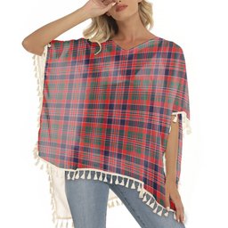 ScotsTee Shop Scottish McDonald of Boisdale Modern Tartan Square Fringed Shawl