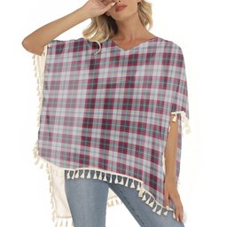 ScotsTee Shop Scottish MacLean of Duart Dress 4 Tartan Square Fringed Shawl