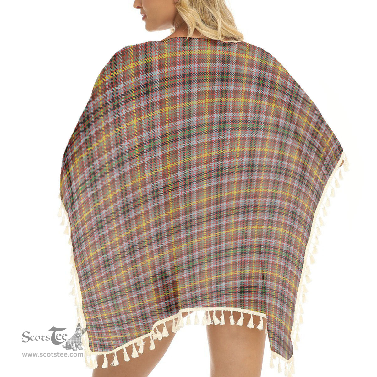 ScotsTee Shop Scottish McKay of Strathnaver Ancient Tartan Square Fringed Shawl