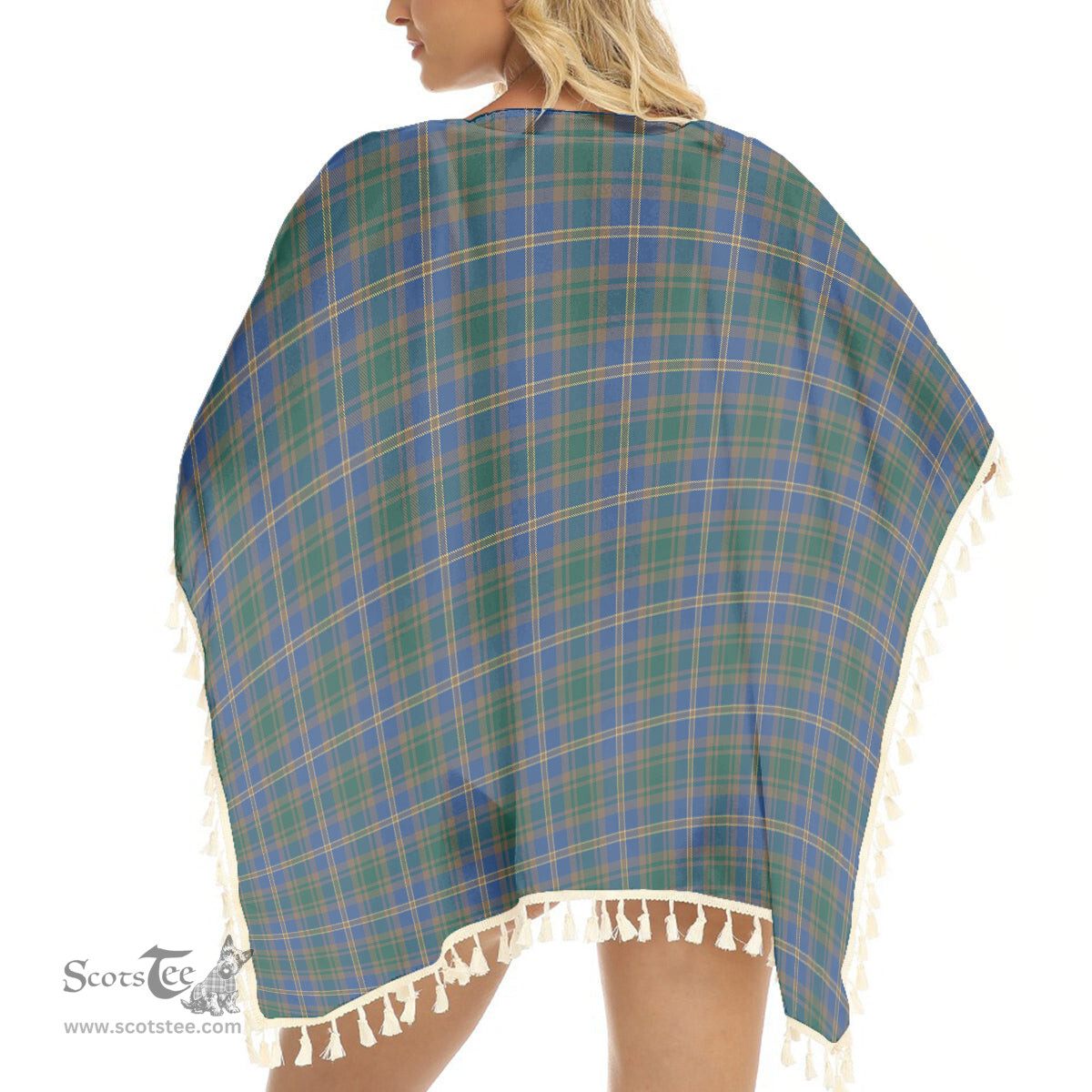ScotsTee Shop Scottish Strange of Balkaskie Modern Tartan Square Fringed Shawl