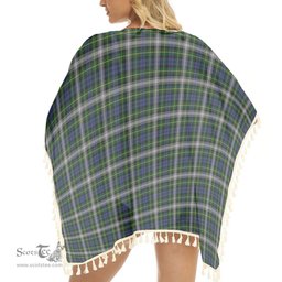 ScotsTee Shop Scottish Gordon Dress 2 Tartan Square Fringed Shawl