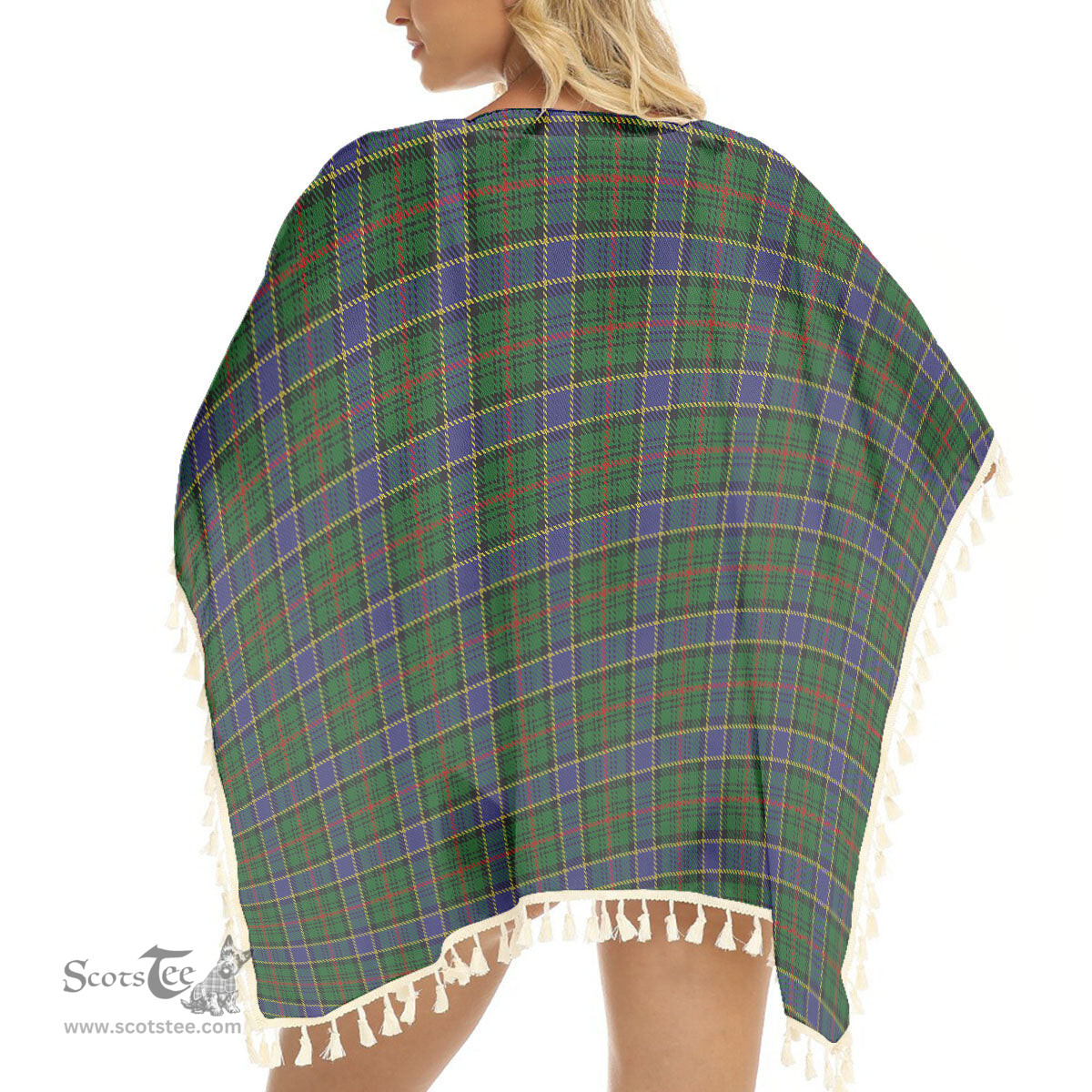 ScotsTee Shop Scottish Ogilvie Hunting 1 Tartan Square Fringed Shawl