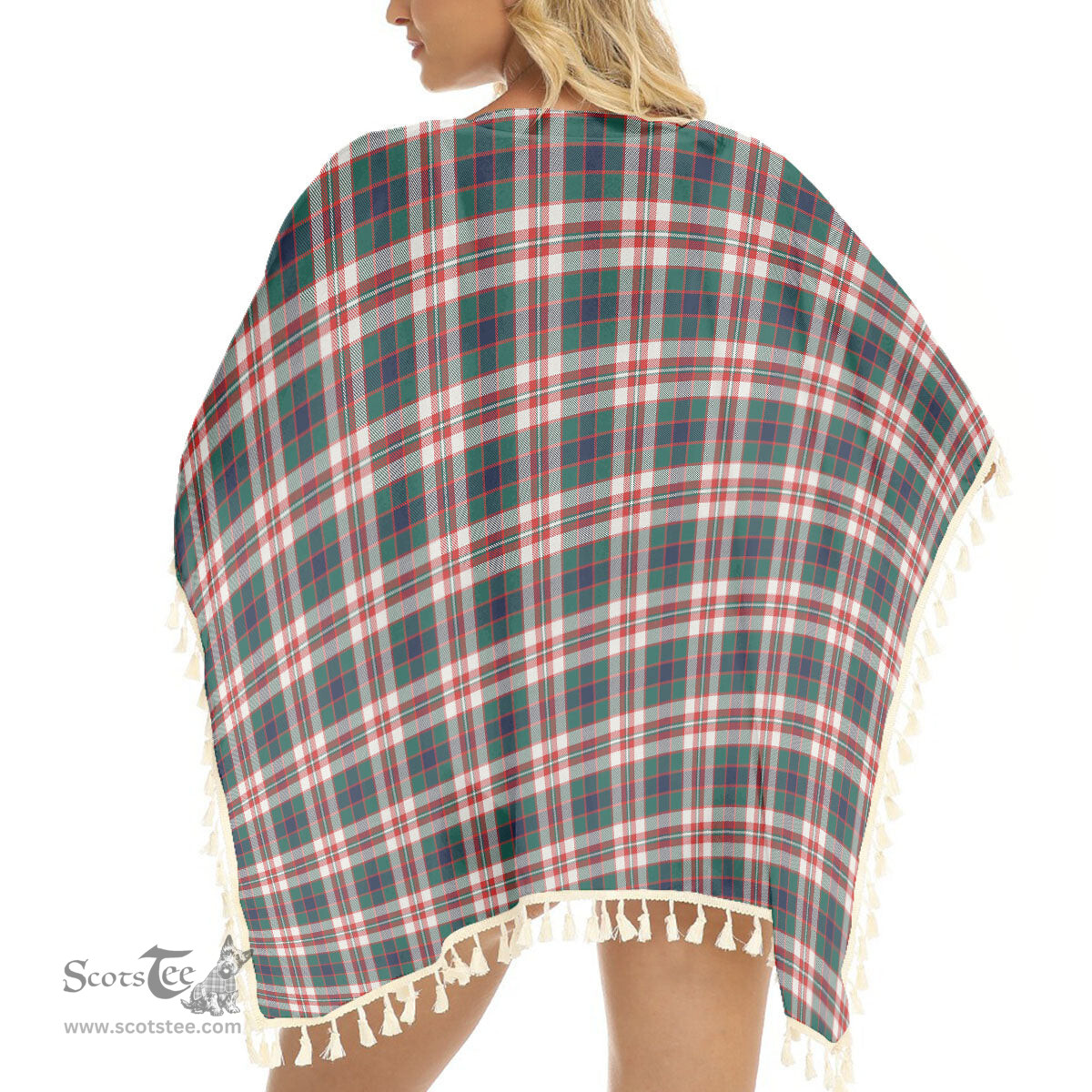 ScotsTee Shop Scottish Robertson Dress Modern Tartan Square Fringed Shawl
