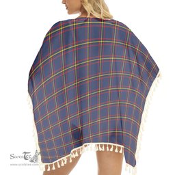 ScotsTee Shop Scottish McLaine of Lochbuie Hunting Modern Tartan Square Fringed Shawl