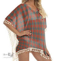 ScotsTee Shop Scottish McLean of Duart Ancient Tartan Square Fringed Shawl
