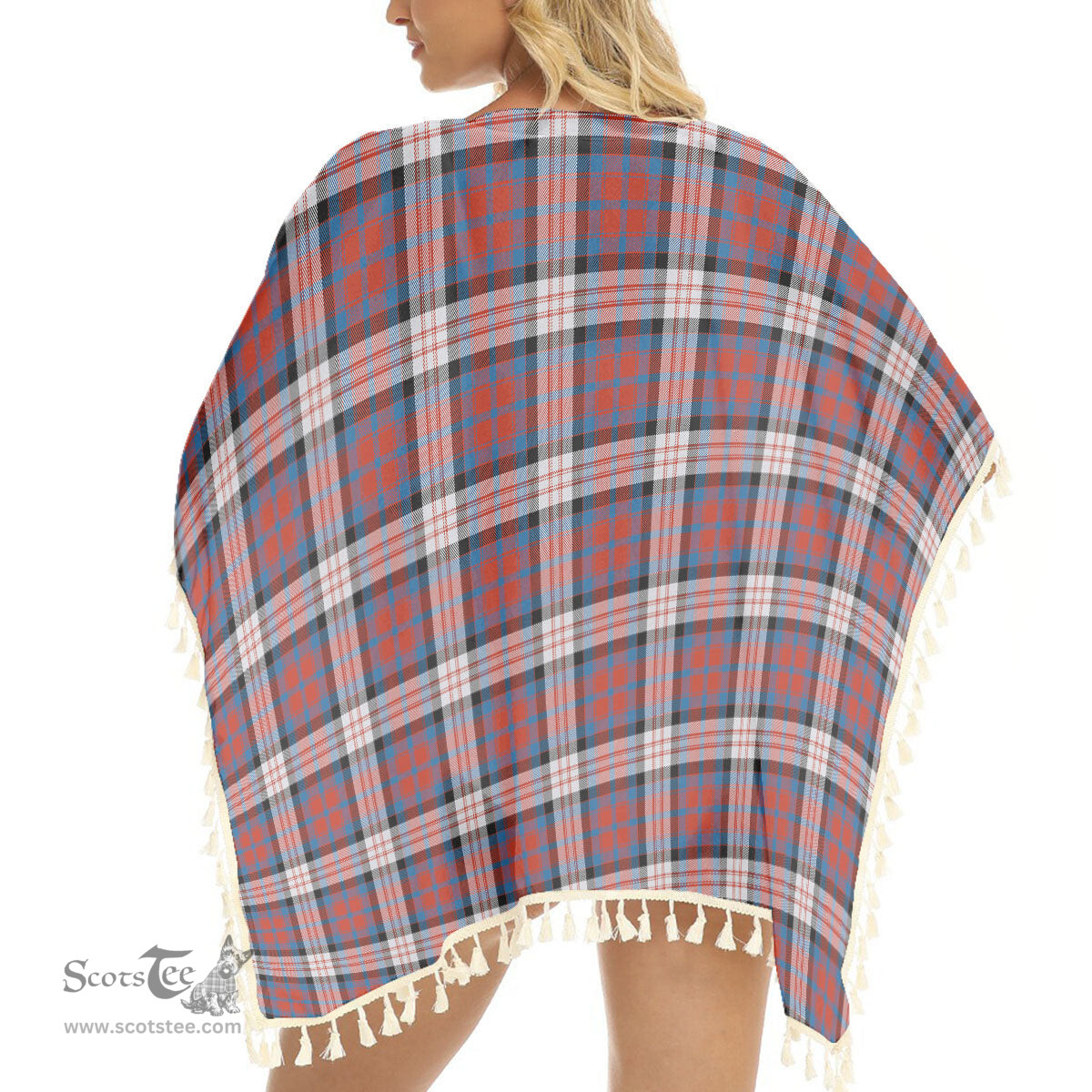 ScotsTee Shop Scottish McDonald Dress Irish Ancient Tartan Square Fringed Shawl