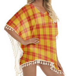 ScotsTee Shop Scottish MacMillan Dress Modern Tartan Square Fringed Shawl