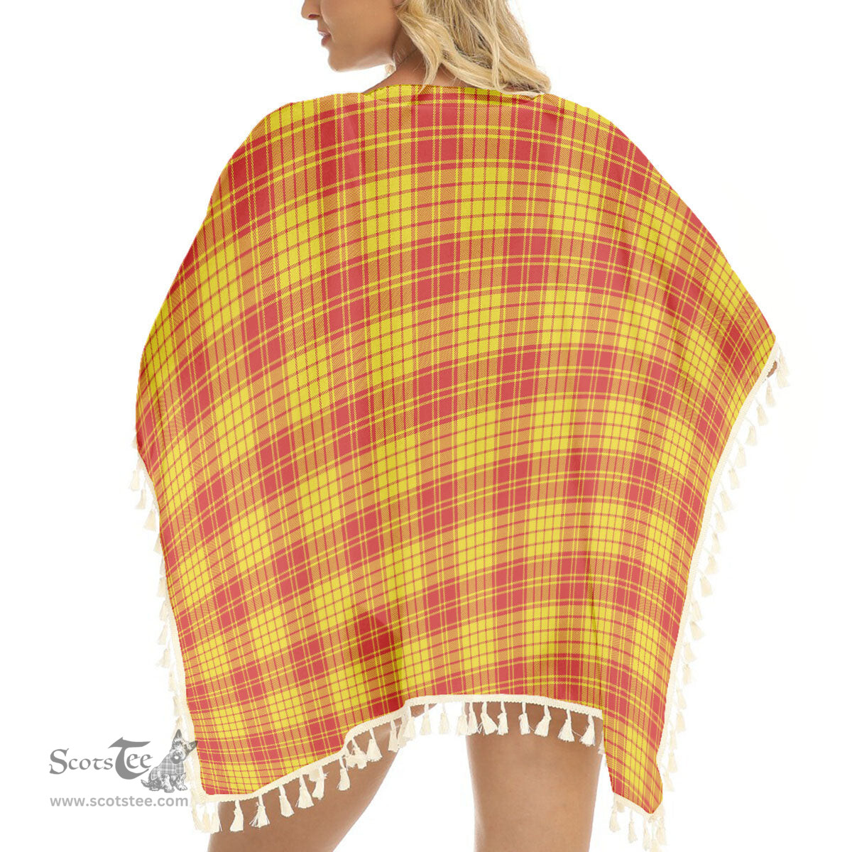 ScotsTee Shop Scottish MacMillan Dress Modern Tartan Square Fringed Shawl