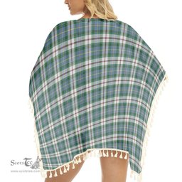 ScotsTee Shop Scottish MacLeod Of Californian Ancient Tartan Square Fringed Shawl