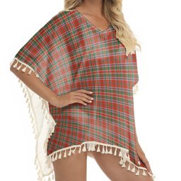 ScotsTee Shop Scottish McDonald of Lochmaddy Ancient Tartan Square Fringed Shawl