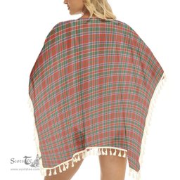 ScotsTee Shop Scottish McDonald of Lochmaddy Ancient Tartan Square Fringed Shawl